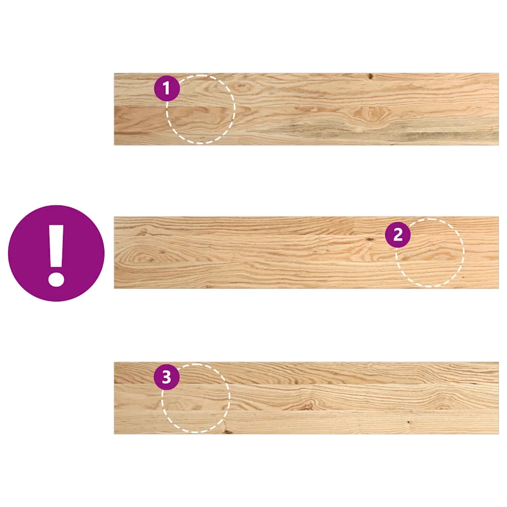 vidaXL Davanzali 2 pz Non Trattati 80x15x2 cm Legno Massello di Rovere