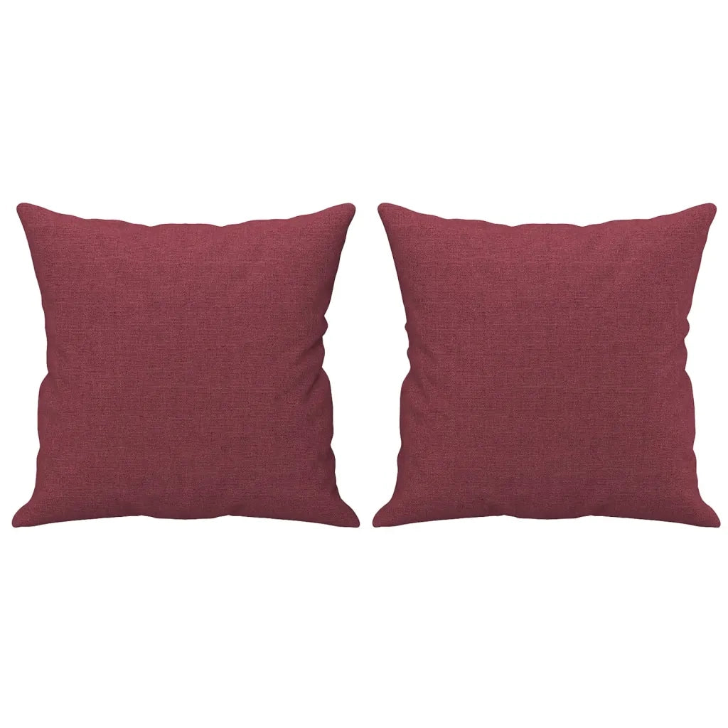 Set di Divani 2 pz con Cuscini Rosso Vino in Tessuto 3202140