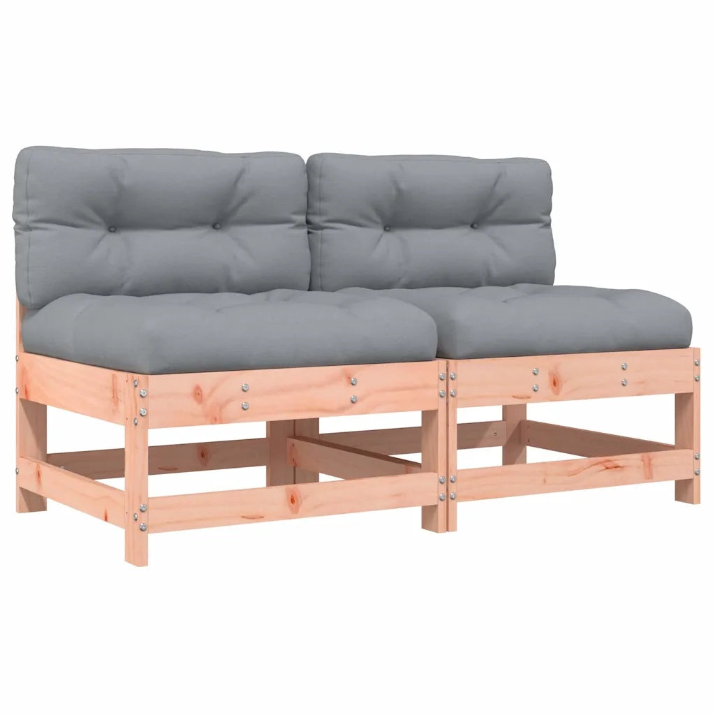 Divano componibile-Divani Centrali con Cuscini 2 pz in Legno Massello di Douglas 396119