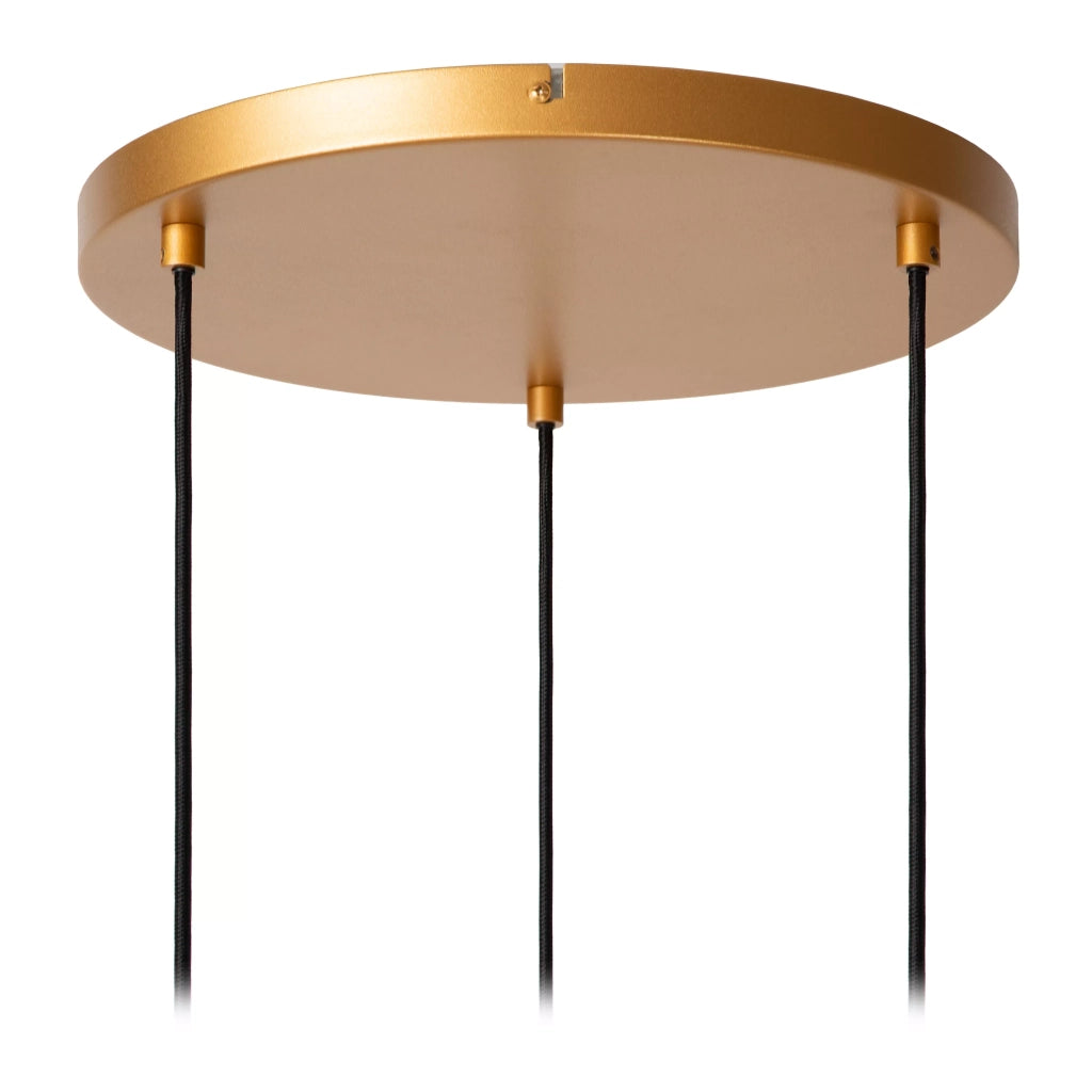Lampada a sospensione Gunhild vetro crema oro 3xE27