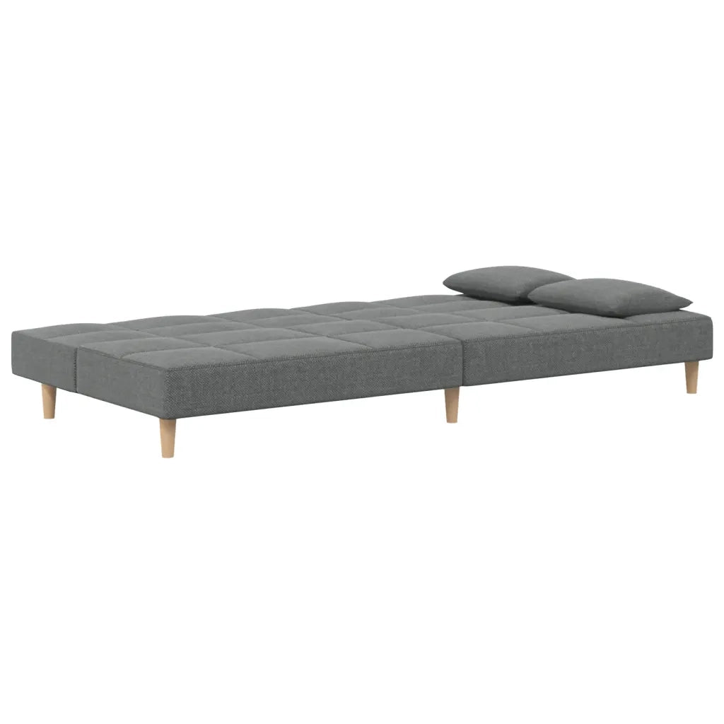 Divano letto | Sof¨¤ letto | Letto singolo a 2 Posti con 2 Cuscini Grigio Scuro in Tessuto