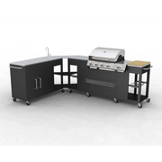 Barbecue a gas Montana, cucina portabile 4 bruciatori +1 cod mxl 47793