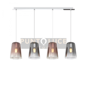 SOSPENSIONE CROMO RETTANGOLARE 4 LUCI (2 RA + 2 CR) 1164CR-S4 R-RC