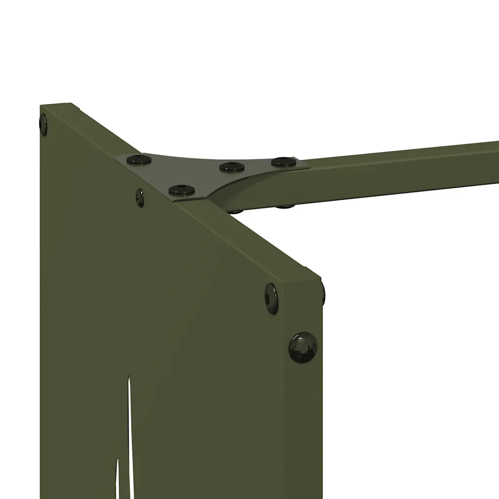 Rastrelliera per Legna da Ardere Verde Oliva 40x30x80 cm 864228