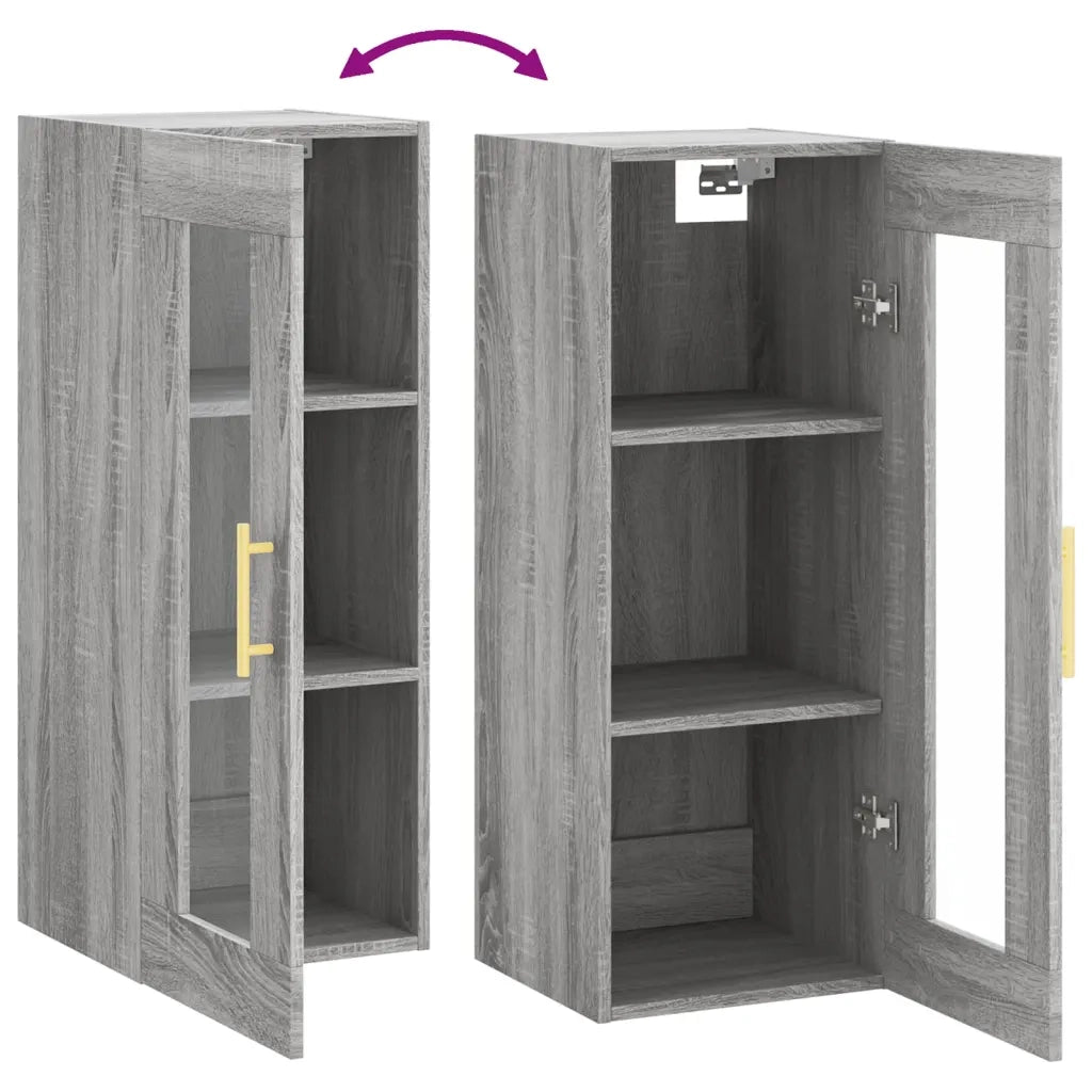 Armadietto a Muro | Mobile a Parete Grigio Sonoma 34,5x34x90 cm