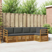 Set divano sezionale con cuscino 5 pcs Naturale e Antracite