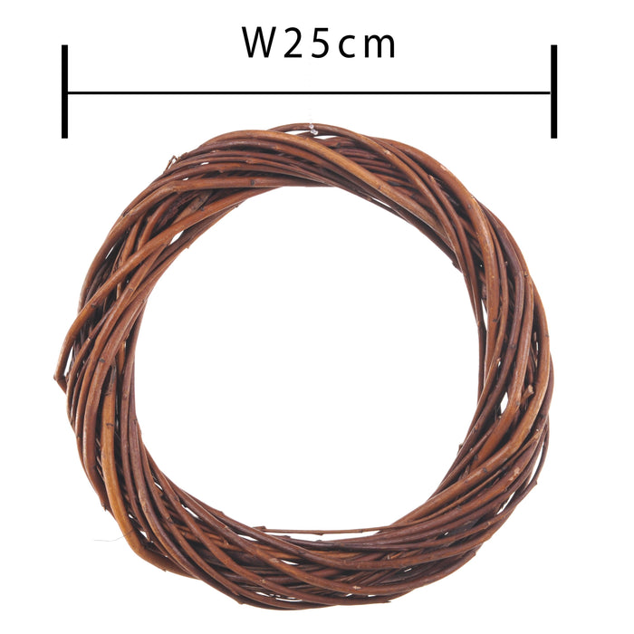 Set 6 Coroncine Naturale di Rattan Larghezza 25 cm