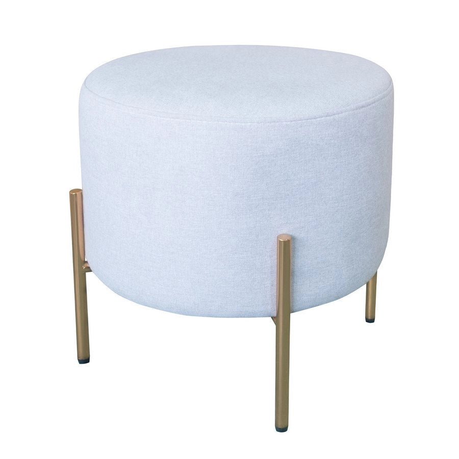 Pouf Poggiapiedi Ø40 cm in Tessuto Kate Grigio