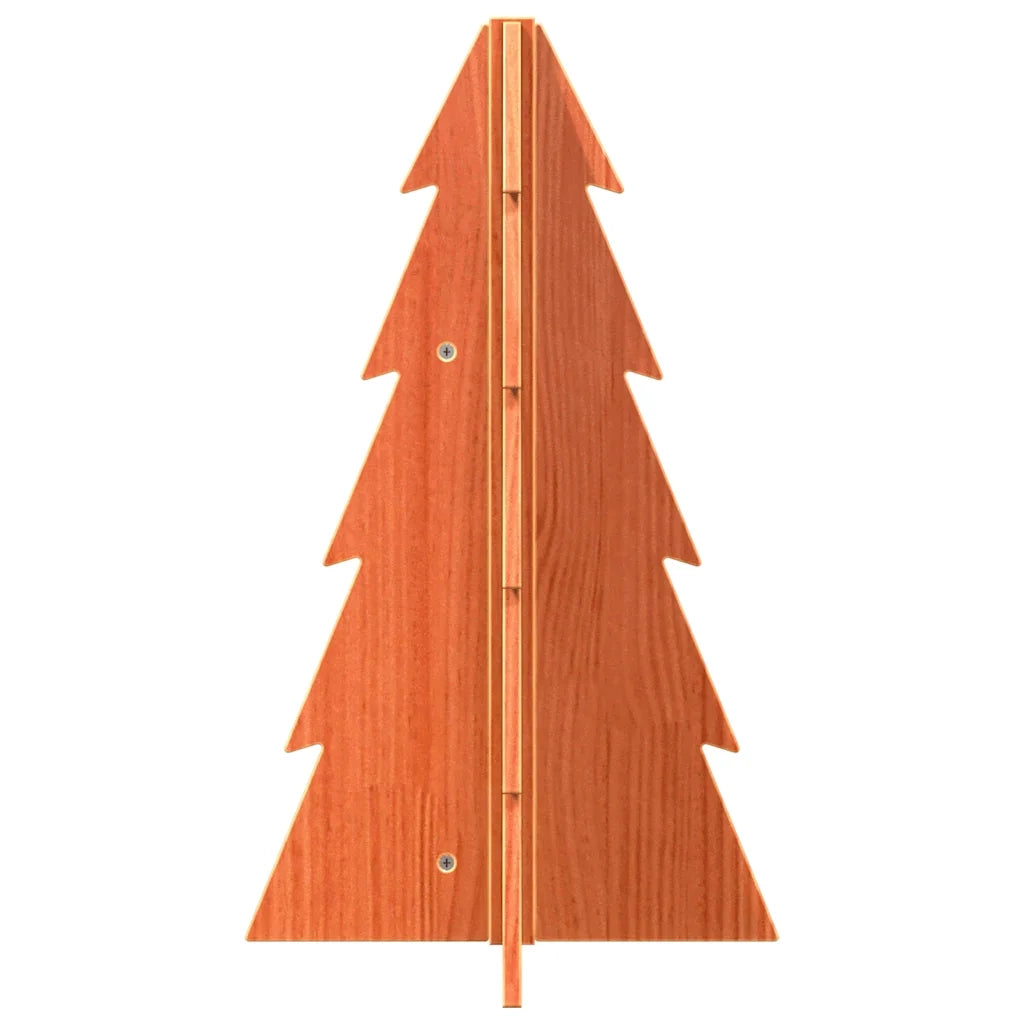 Albero di Natale Marrone Cera 69,5 cm in Legno Massello di Pino 858179