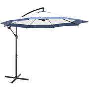Ombrellone da Giardino ¨C Zephmum ¨C Blu Scuro e Crema, ?3x2 m