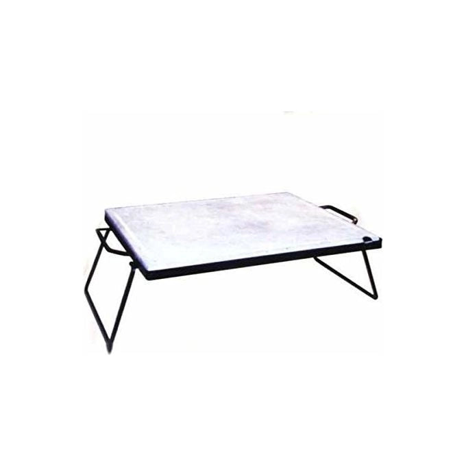 Beloli PIETRA COTTURA IMPUGNATURE+PIEDI Pietra Lavica per Cottura con Impugnature e Piedi Rialzo Ripiegabili Dimensioni 40x60 cm spessore 2 cm colore Nero