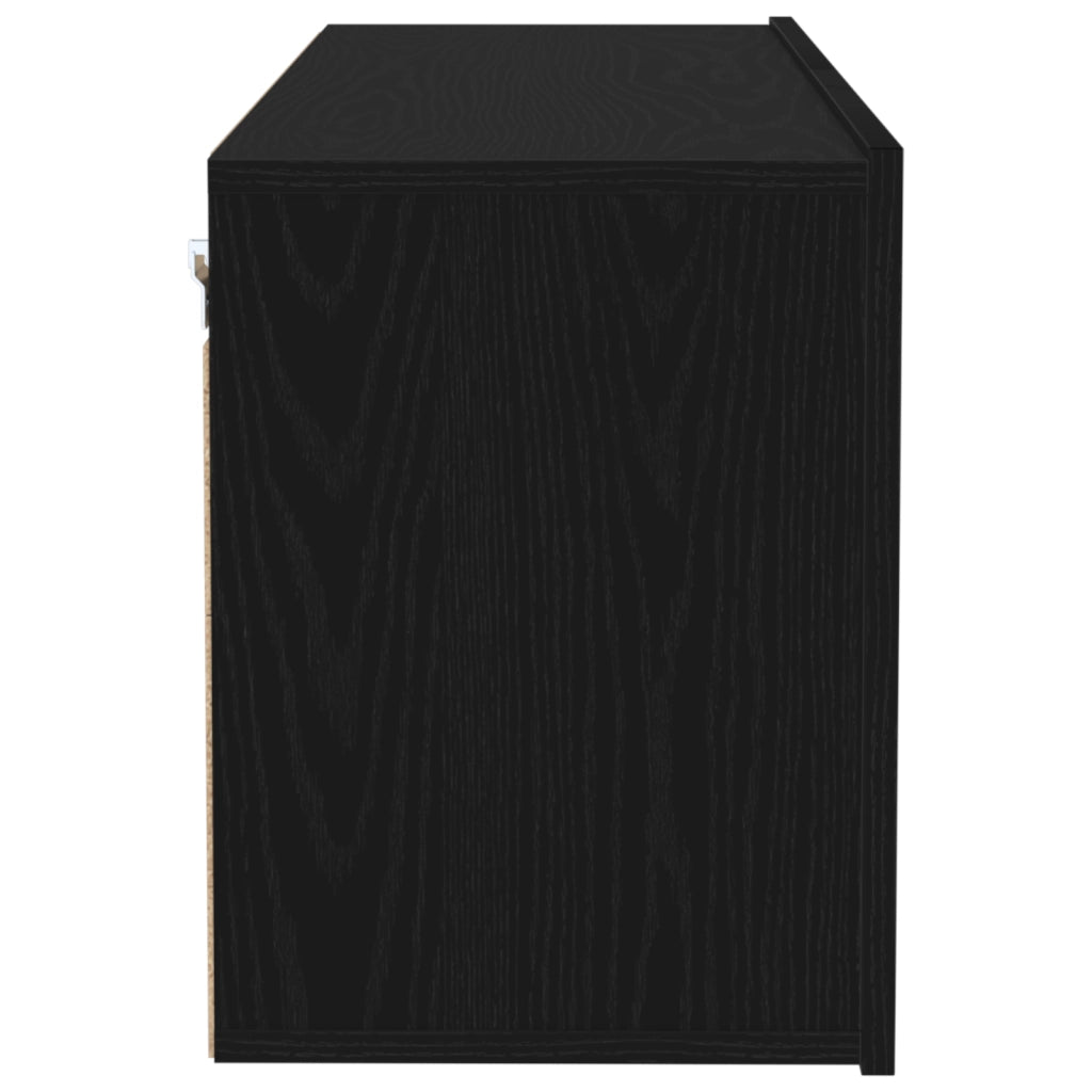 Mobile TV Nero Rovere 100x30x41 cm Legno ingegnerizzato