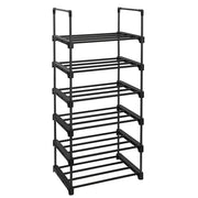 Scarpiera Valora in metallo nero a 6 ripiani in stile loft | moderna | metallo resistente