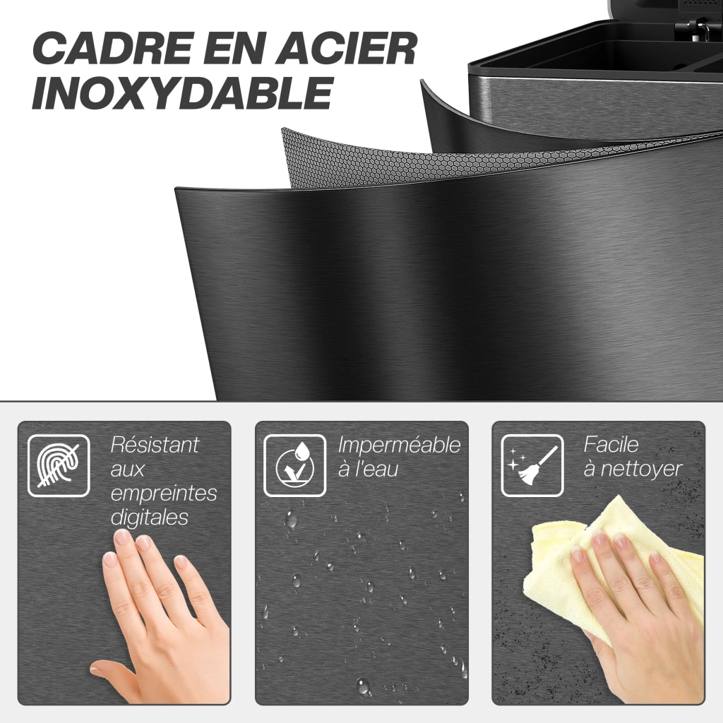 Cestino per la Raccolta Differenziata ¨C Zephmum ¨C 61,9x36,6x56,7cm, Nero
