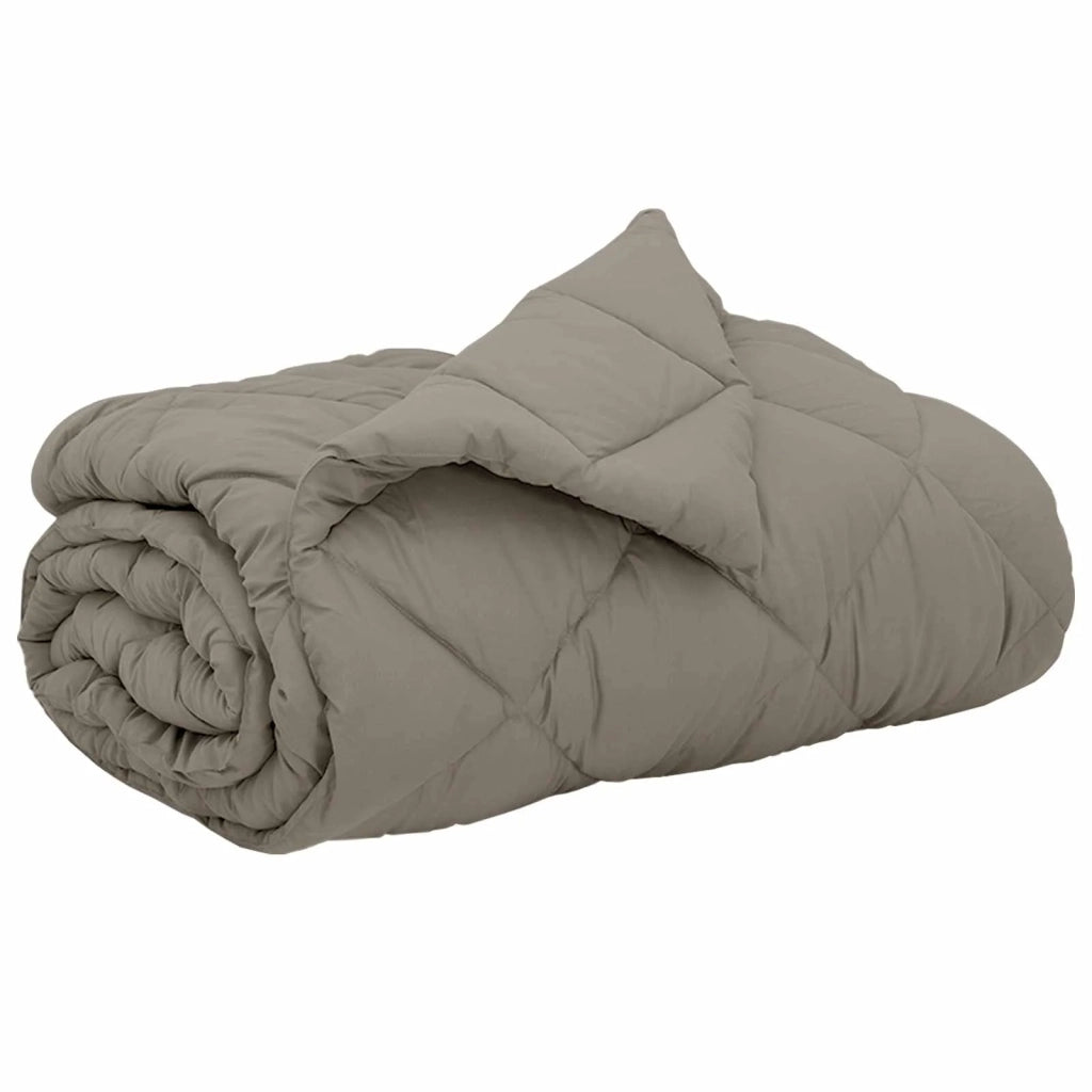 Piumone | Duvet Completo Annuale Grigio chiaro 200 x 240 cm Microfibra