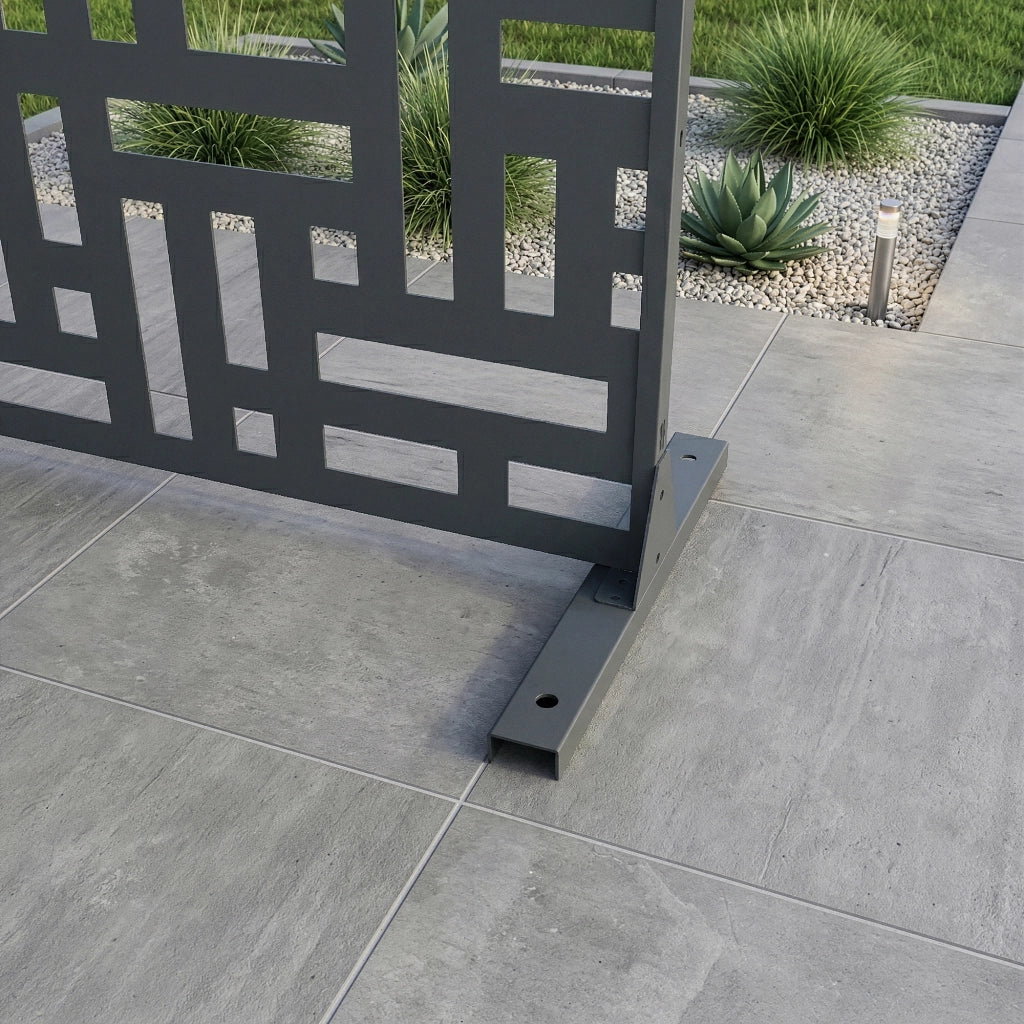 Pannello Divisorio Bernalda Struttura Traforata in Acciaio 180 x 90 cm Grigio Antracite casa.pro