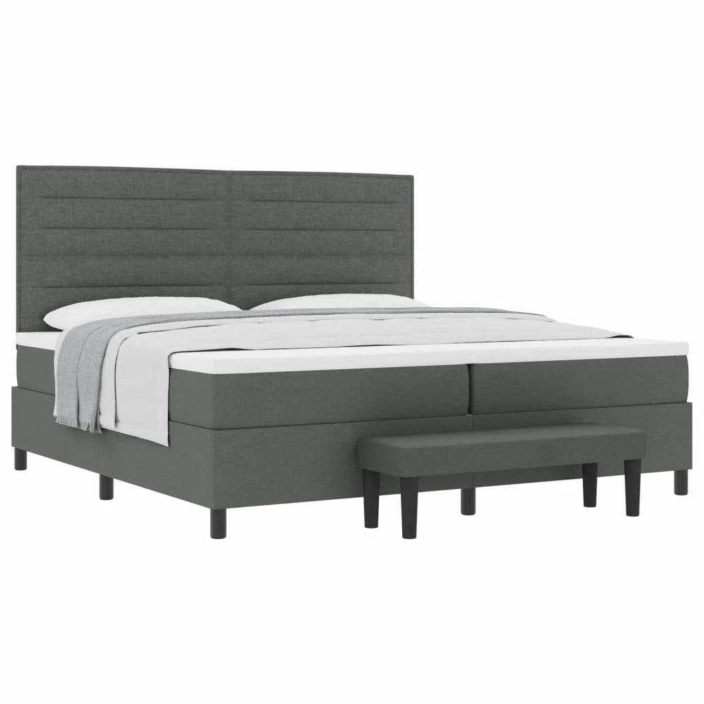 Letto a molle con materasso Grigio scuro 200 x 200 cm Tessuto 3344017