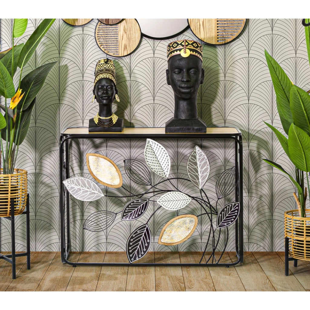 Tavolo Consolle Natura 3, Multicolore, Metallo, 108x36,8x80 cm