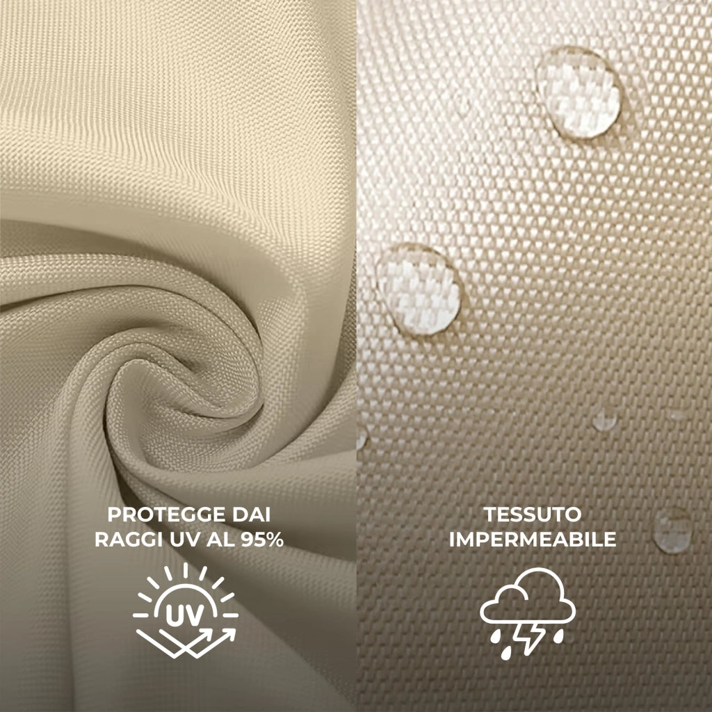 Tenda a Vela Ombreggiante Impermeabile con Anelli Rinforzati Copertura Sole per Giardino Terrazzo Balcone Patio Diverse Forme e Misure Beige - Rettangolare4x6 Metri