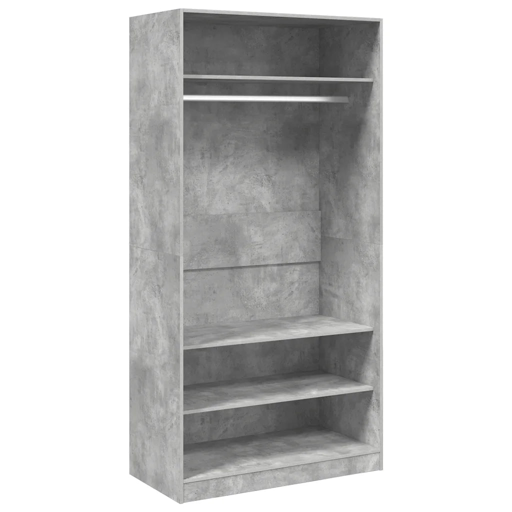 Armadio Grigio Cemento 100x50x200 cm in Legno Multistrato