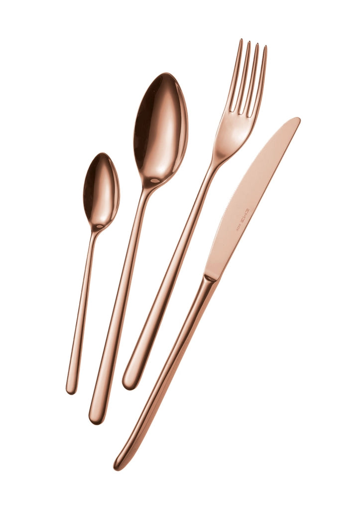 Servizio Set di Posate 24 Pezzi in Acciaio 18/10 PVD Eme Venice Copper Bronze