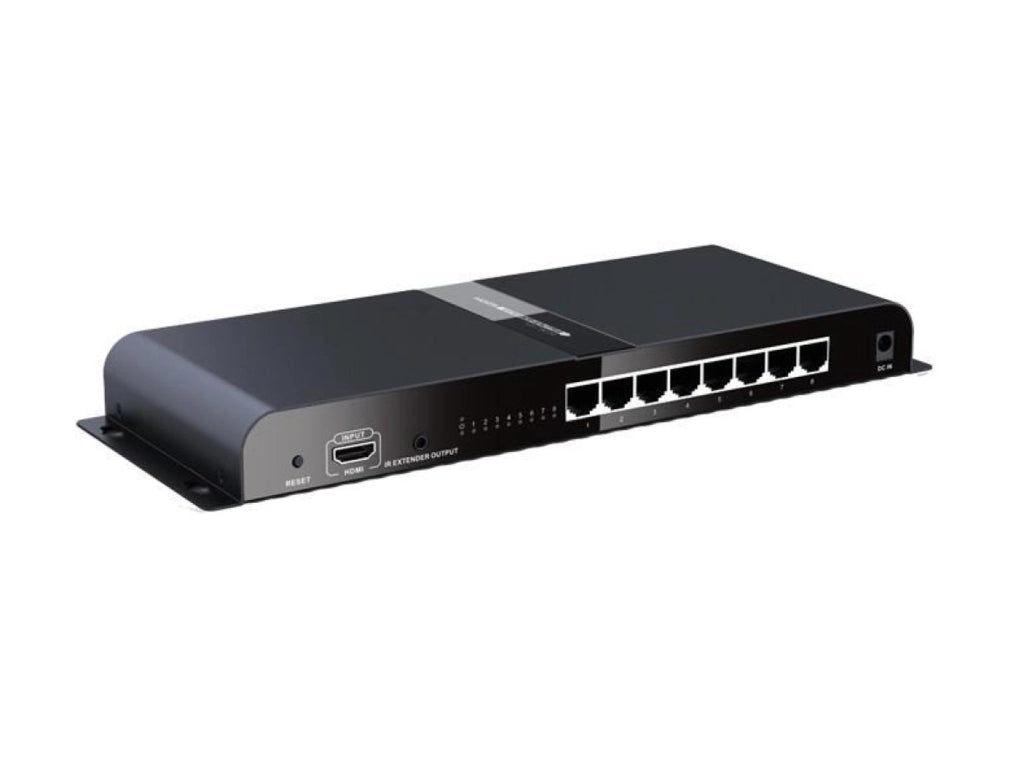 Extender Splitter HDMI 8 Vie con Controllo IR Trasmissione su Cavo Ethernet Cat.6/6a/7 Fino a 120 Metri con Alimentatore - Privo di Confezione e accessori