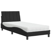 Letto singolo | Letto per adulti | Letto con Materasso Hanko Nero 90x200 cm in Velluto