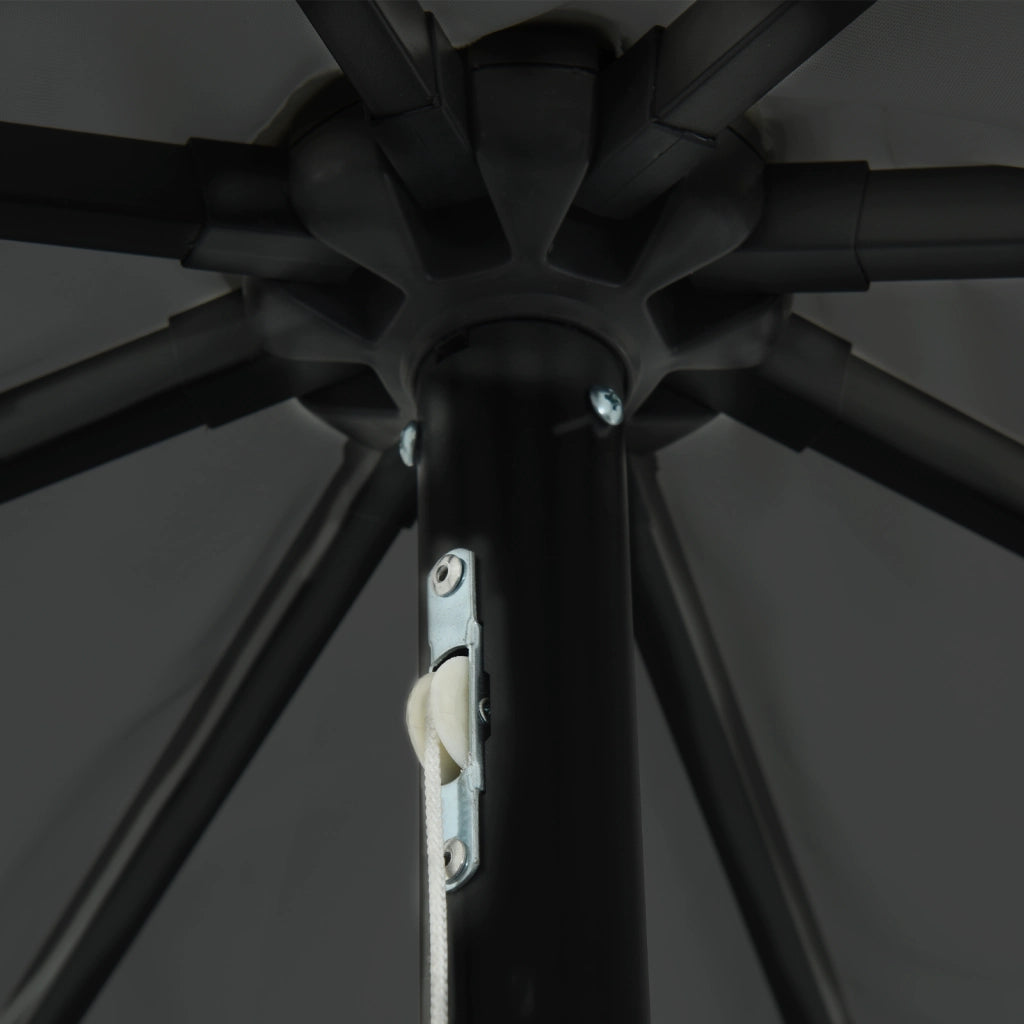Parasol da Giardino  con Luci a LED Ã¸395x245 cm Antracite