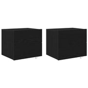 Set di 2 Comodini | Armadio da Notte | Mobiletto da notte con cassetto Rovere Nero 50 x 39 x 41 cm