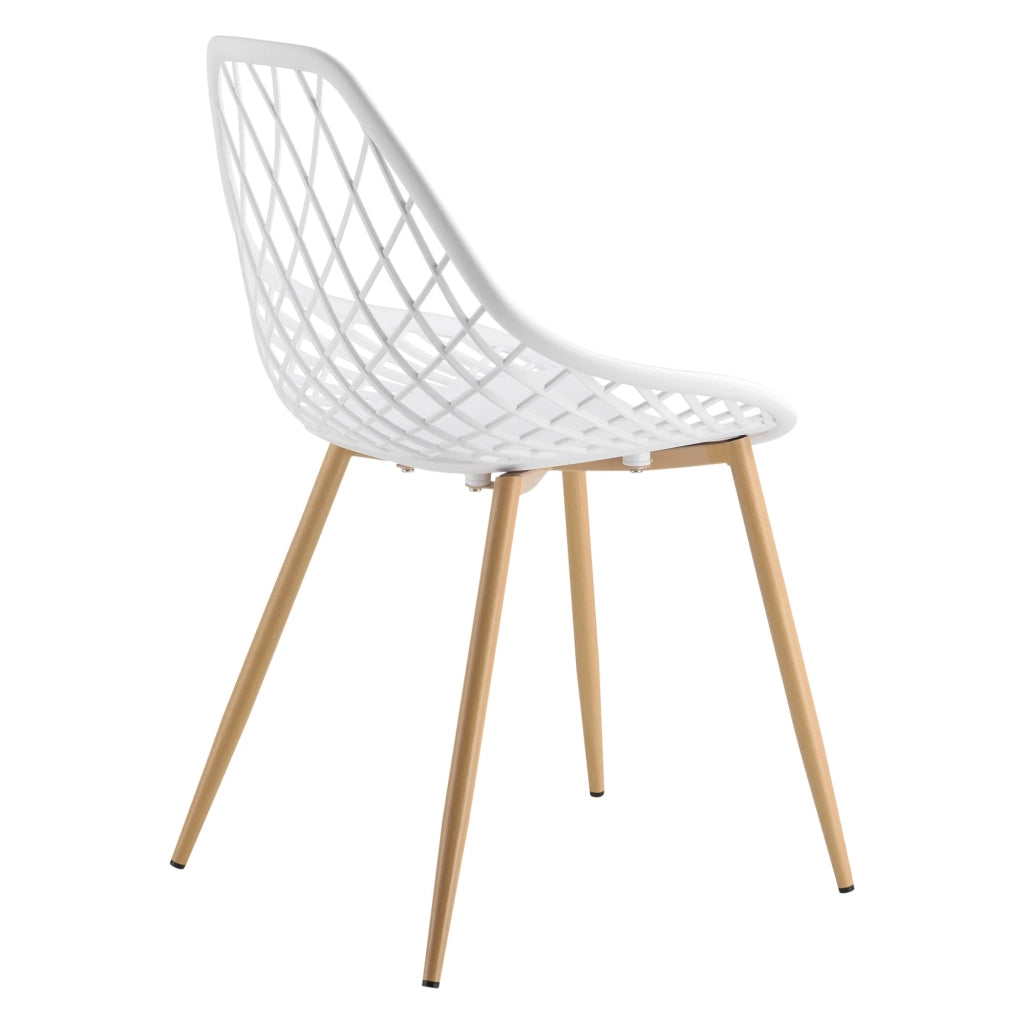 Set di 2 sedie da pranzo con seduta in plastica 83 cm bianco 03_0006037