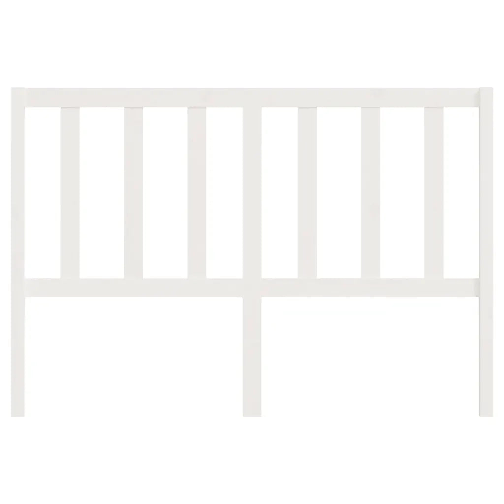 Testiera per Letto Bianca 126x4x100cm in Legno Massello di Pino