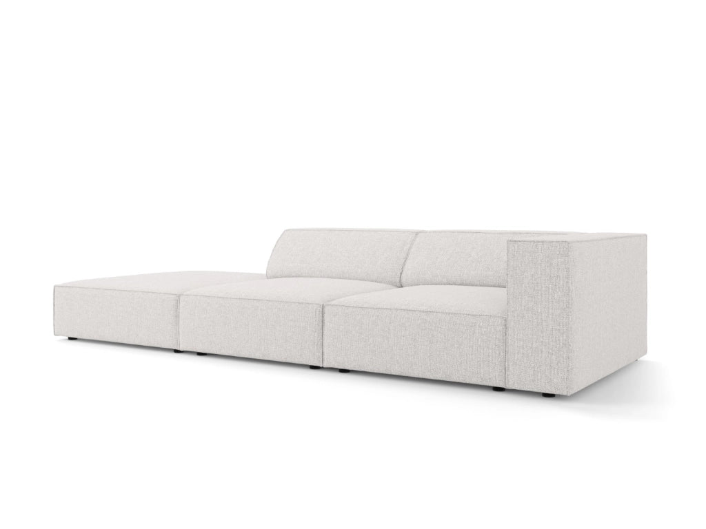 Cosmopolitan Design - Divano sinistro "Arendal" 4 posti in ciniglia grigio chiaro 