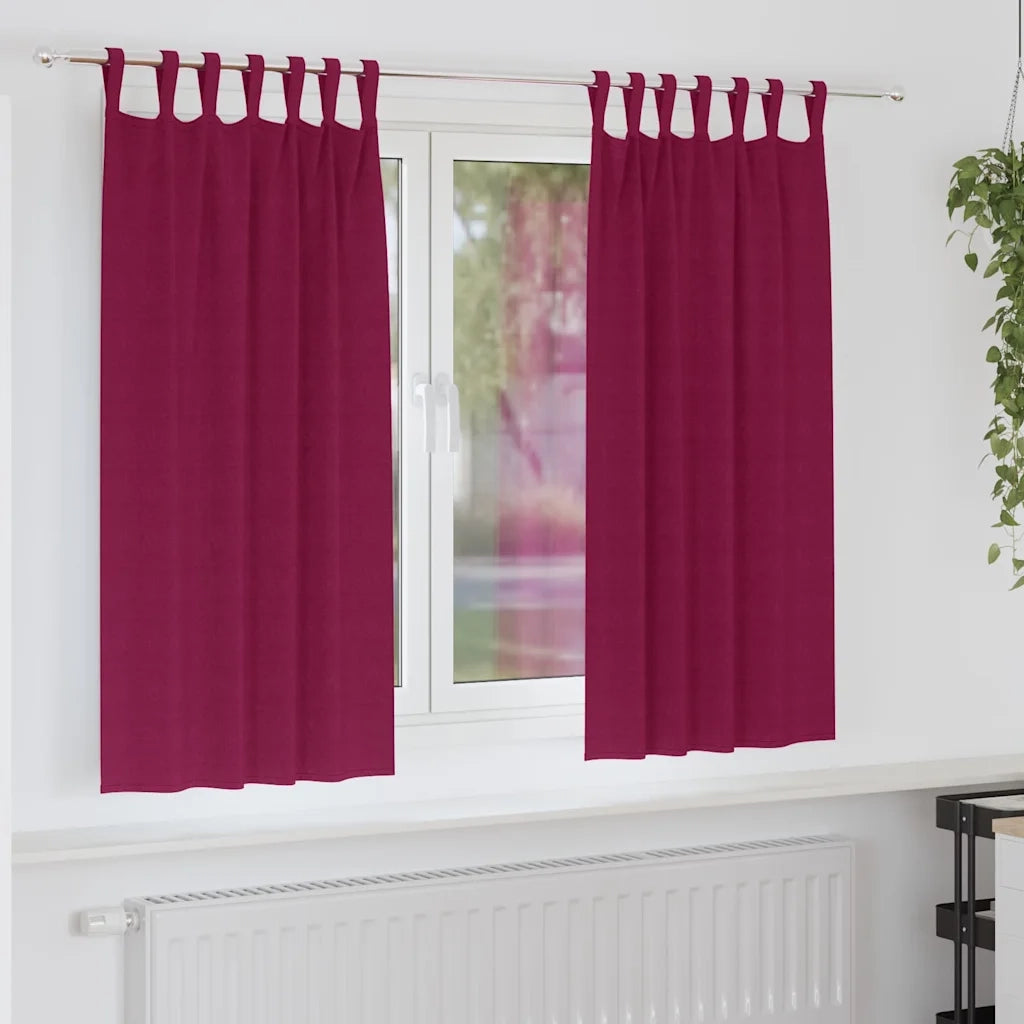 Tende Blackout con Anelli 2 pcs Rosso Vino 175 x 140 cm 4107574