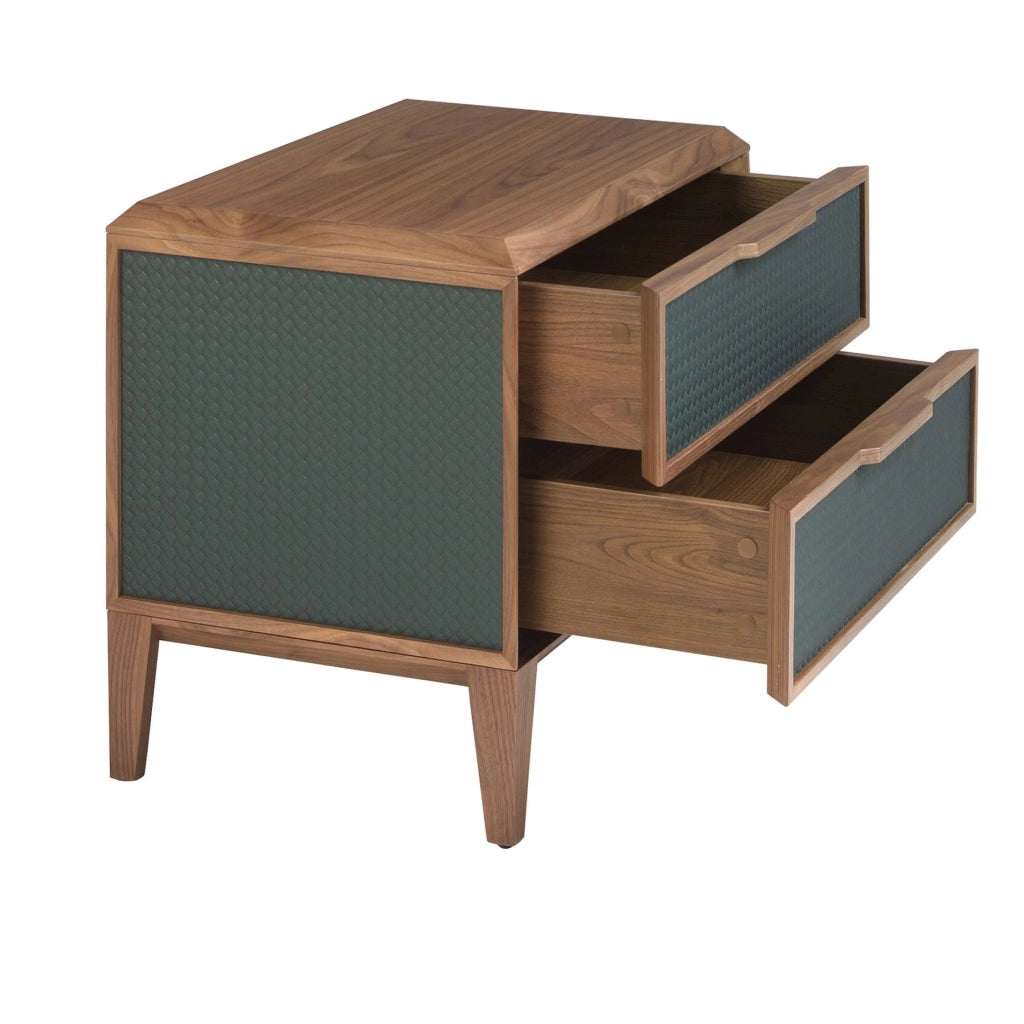Comodino in pvc e noce verde scuro