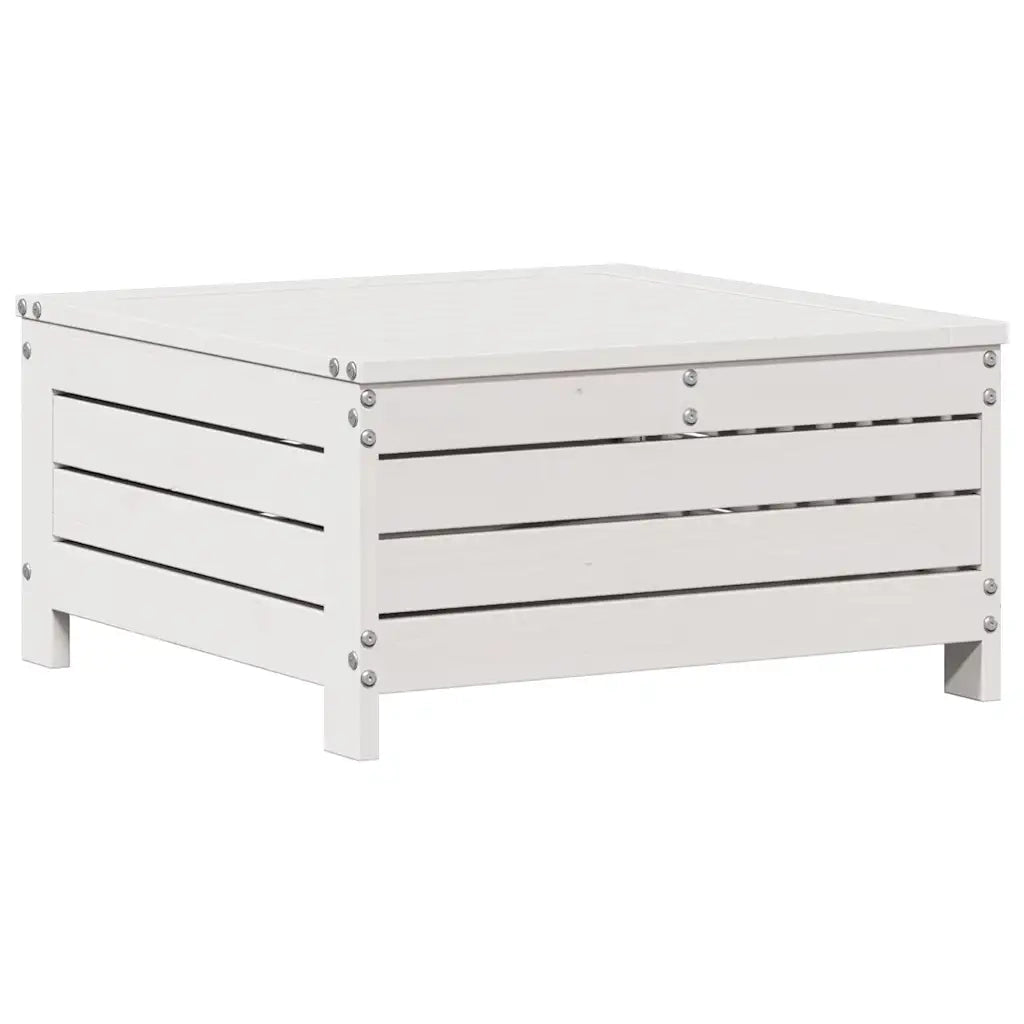 Set Salotto da Giardino 3 pz Cuscini Legno Massello Pino Bianco