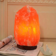 Lampada da Notte in Pietra Himalaya - circa 11cm con Base in Legno Classico