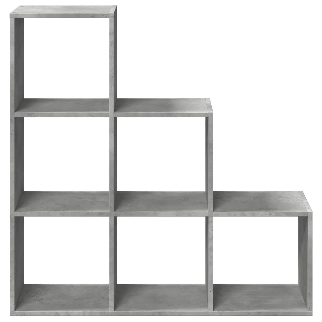 Libreria Divisorio 3 Ripiani-Scaffale per Libri-Mobile di Stoccaggio Grigio Cemento 99x29x99 Truciolato