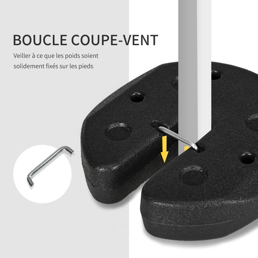 Set 4 Pesi Zavorra Circolari per Gazebo Tendone con Picchetti Rinforzo e Corda Trasporto HDPE ¨C Xylo