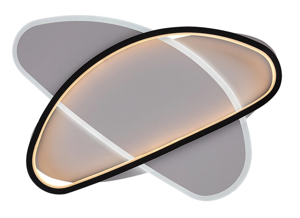 Plafoniera LED dimmerabile Brantiel bianco nero 57W