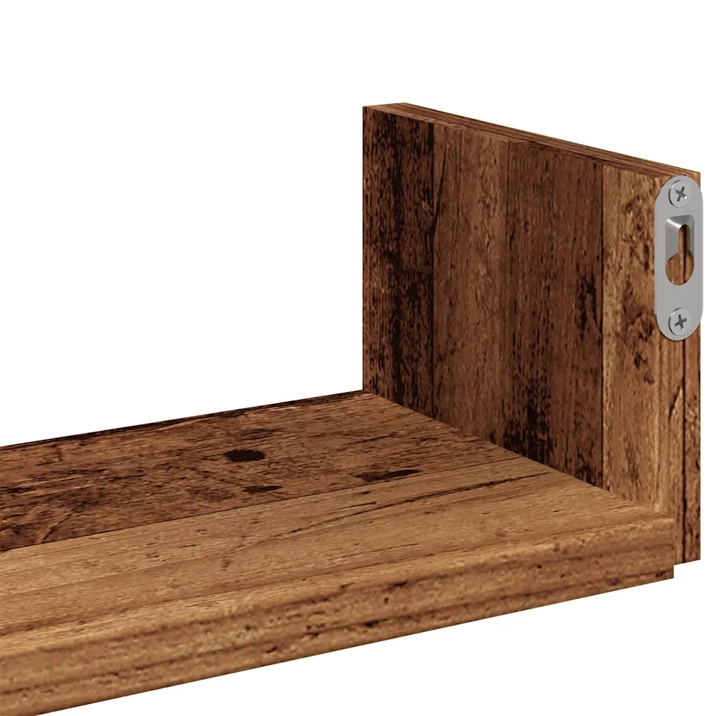 vidaXL Mensole a Parete 3pz Legno Antico in Legno Multistrato