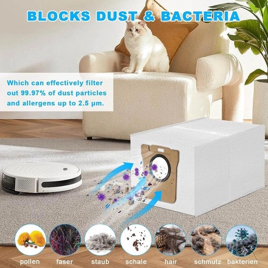 12 sacchi per polvere per Dreame L10s Ultra e L20 Ultra - sacchi per aspirapolvere per Dreame L10 Ultra e L20 Ultra - stazione di pulizia automatica - capacità di 25 litri - accessori
