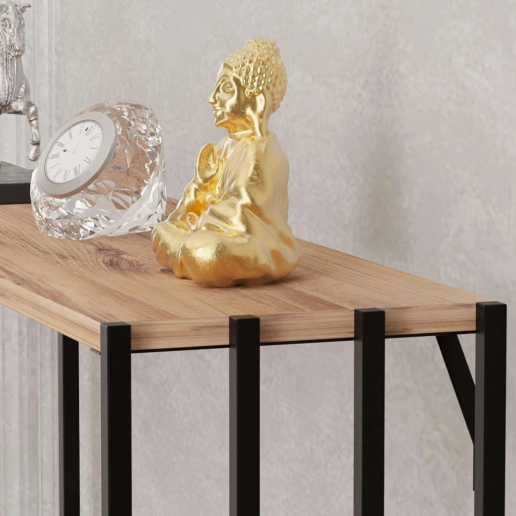 Consolle in legno "Verona" - 90 x 26 x 74 cm - Pino nero atlantico