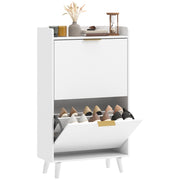 Scarpiera 12 paia con 2 cassetti e ripiani regolabili ¨C Zephmum ¨C Bianco