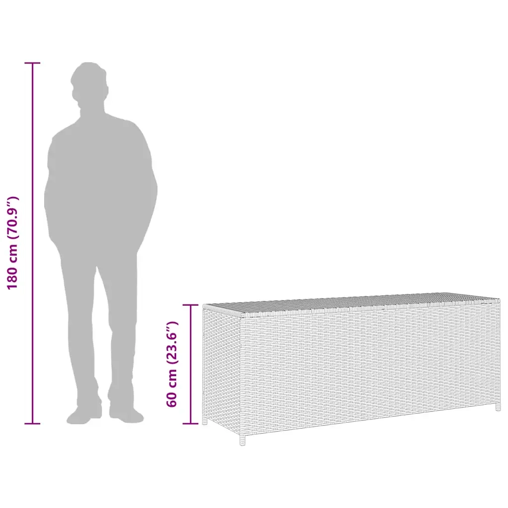 Baule da Giardino Nero 150x50x60 cm in Polyrattan CFW2463989