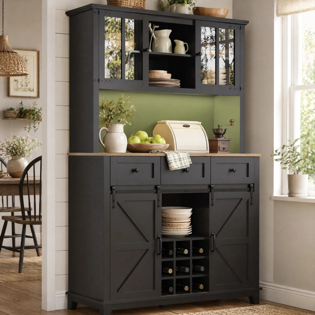 ARMADIO DA CUCINA 105x38,4x180 cm Nero MDF con LED