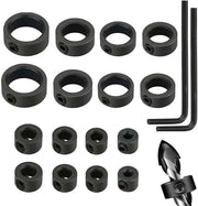 Set di punterie per legno 16 pezzi 3/4/5/6/8/10/12/16 mm con chiave a stella