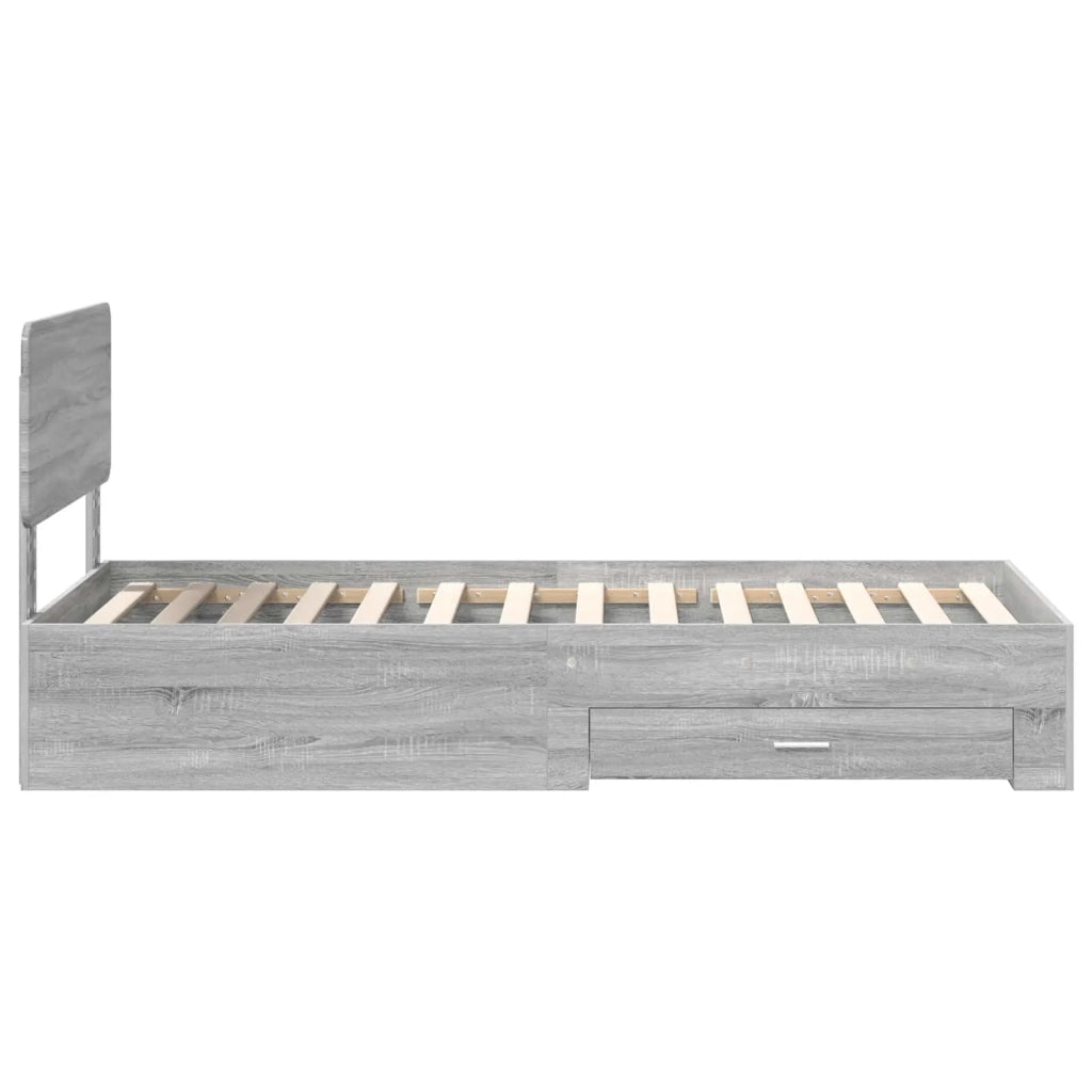 Struttura del letto Grigio Sonoma 75 x 190 cm Legno multistrato