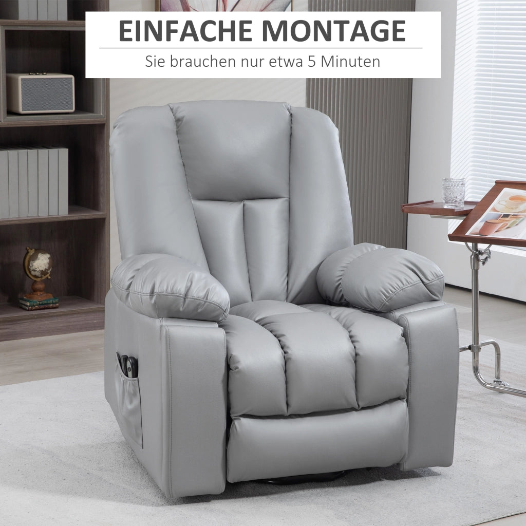 Poltrona massaggiante reclinabile ¨C zephmum ¨C Grigio scuro 94x96x106
