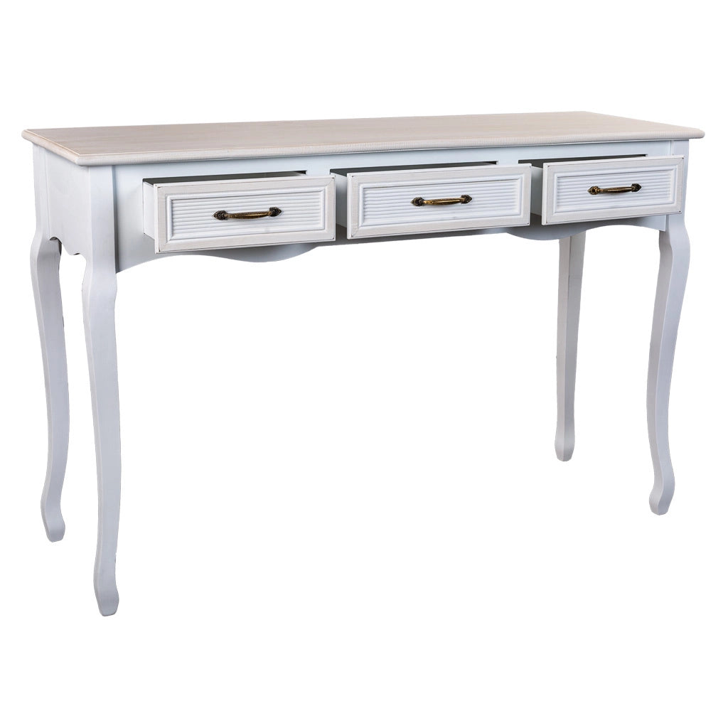 Mobile da ingresso in legno con 3 cassetti 120x40x78