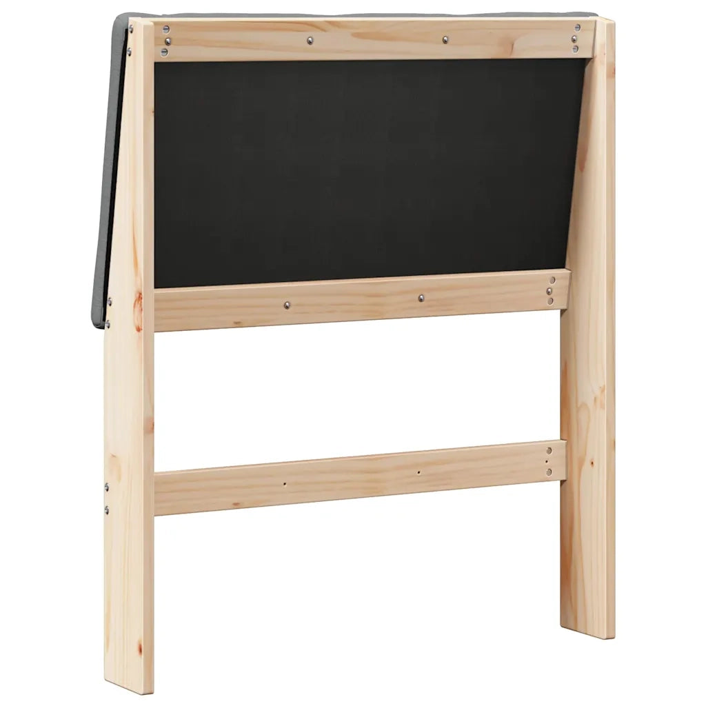 Testiera imbottita-Testiera con Cuscini-Testata Grigio scuro 80 cm Pino massello 416328